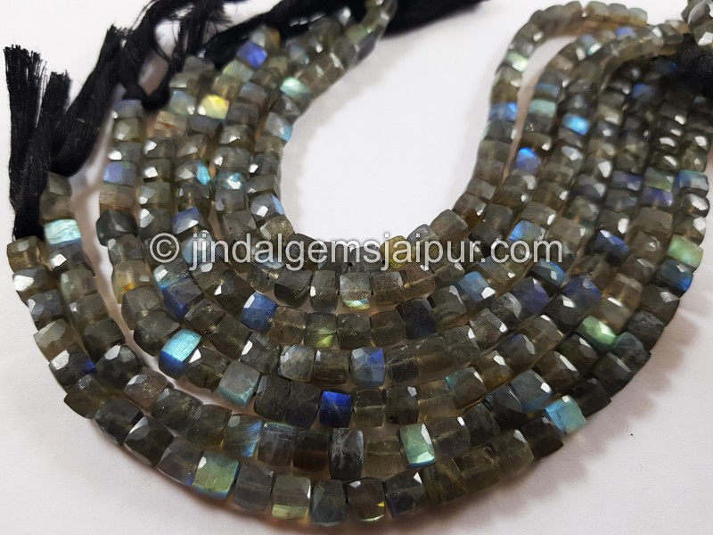 Labradorite Far Faceted Cube Beads